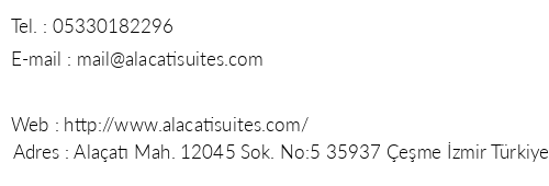Alaat Suites telefon numaralar, faks, e-mail, posta adresi ve iletiim bilgileri